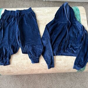 Blue Victoria secret velour matching sweatsuit